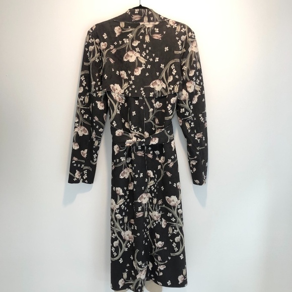 ANTHRO Solitaire Floral Vegan Suede Trench Coat - Picture 9 of 12